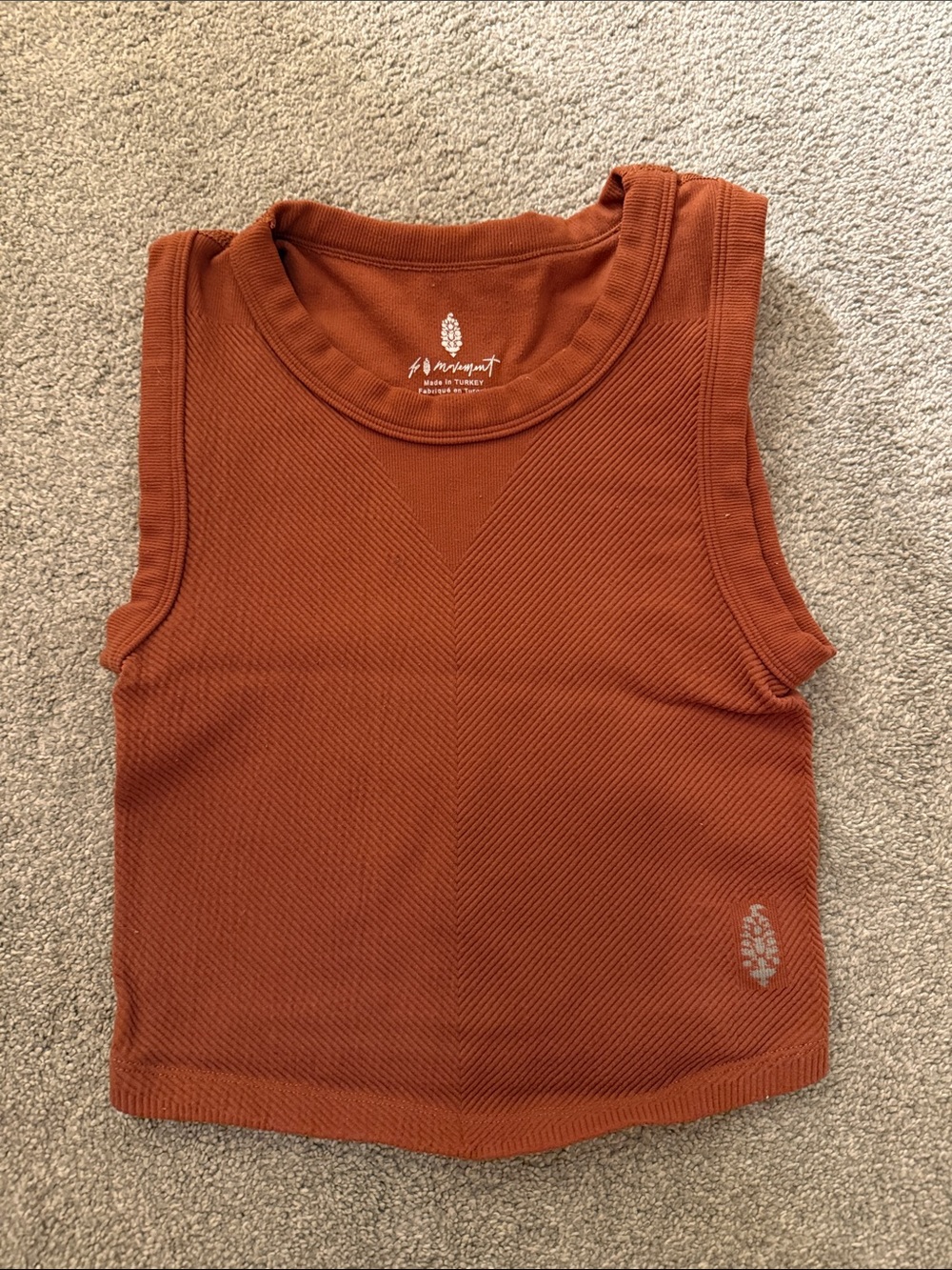 Free People Burnt Orange Ribbed Tank